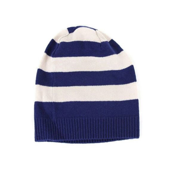 Gucci Men's Blue / White Striped Wool Knit Beanie Hat With Tiger Head M / 58 - Picture 3 of 5